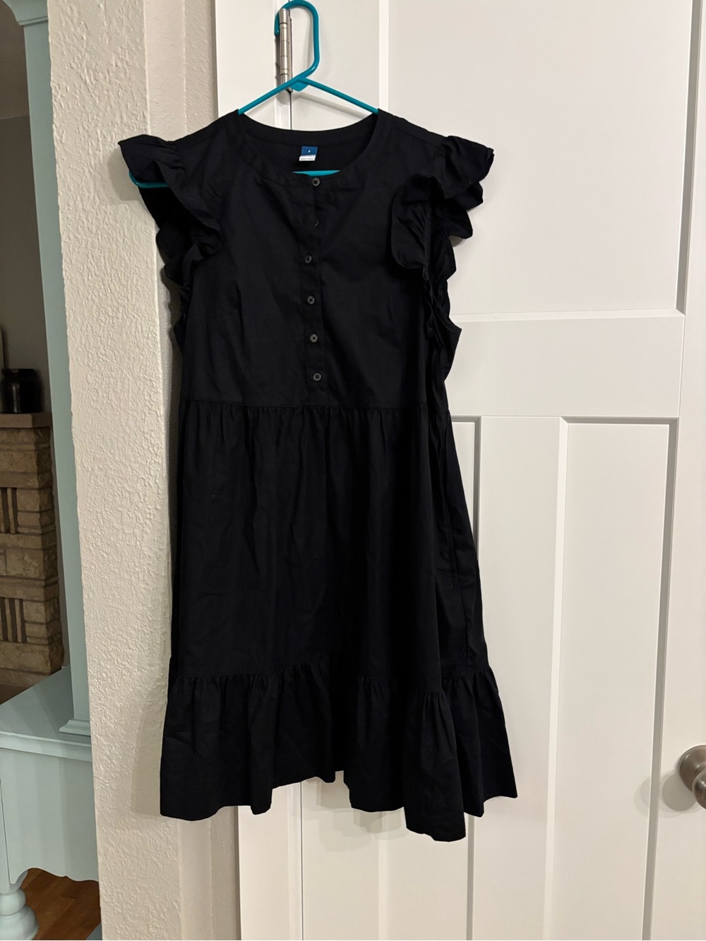 Old Navy Black Ruffle-Sleeve Casual Dress